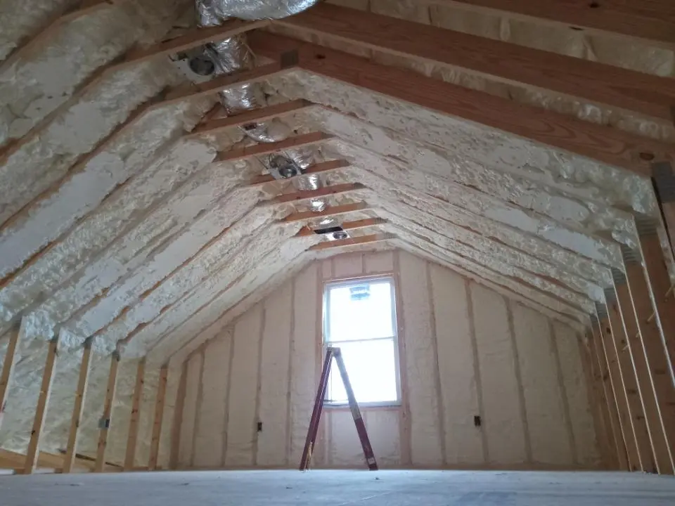 Spray foam roofing application for Crawl Space Insulation project in Ada